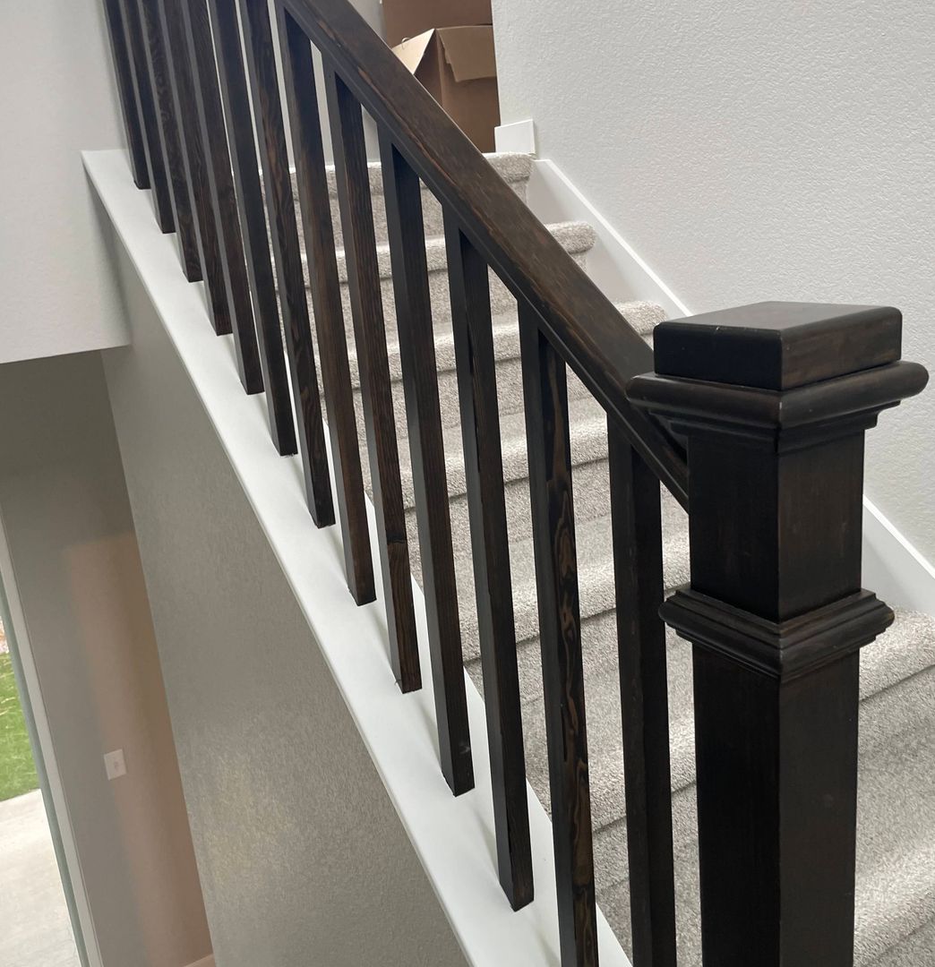 custom built stair rail part of a whole home remodel in Colorado Springs