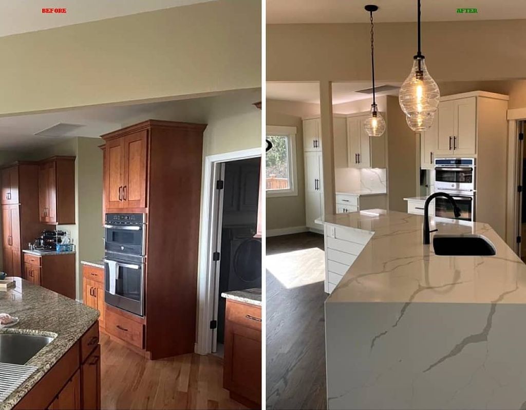 before and after of a kitchen remodel
